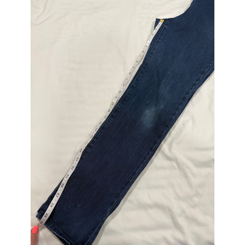 J McLaughlin Lexi Jeans Size 8 Dark Denim Stretch Gold Button Slim Fit 30" - Picture 8 of 8